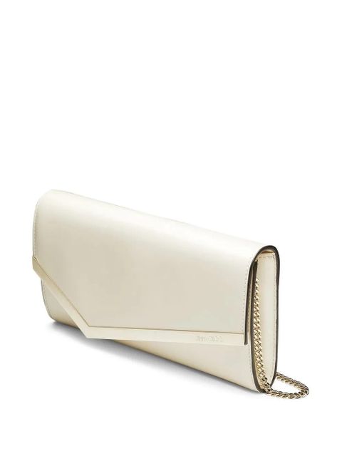 Jimmy Choo Emmie leather clutch bag - White