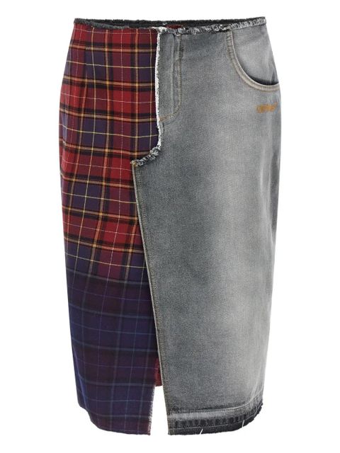 Off-White patchwork fringed midi skirt - Grey - zdjęcie produktu nr 1