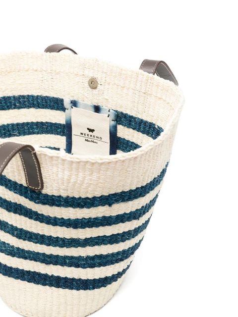 Max Mara Wkagennaio striped handle tote bag - Neutrals