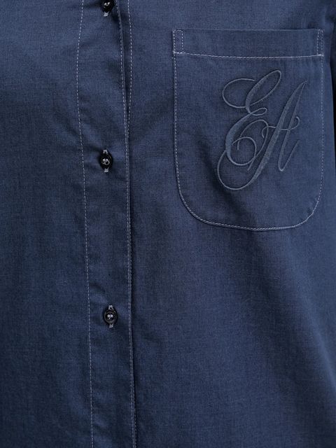 Emporio Armani koszula damska kolor granatowy regular z kołnierzykiem klasycznym EW000739 AF12432