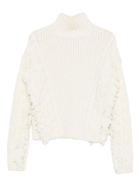 Maje cable-knit fringed sweater - Neutrals - zdjęcie produktu nr 1