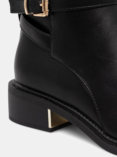 Answear.LAB kozaki kolor czarny na płaskim obcasie