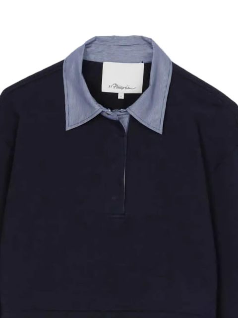 3.1 Phillip Lim long-sleeves polo top - Blue - zdjęcie produktu nr 2