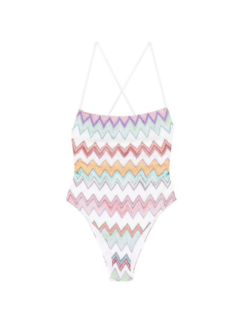 Missoni chevron-pattern swimsuit - White - zdjęcie produktu nr 1
