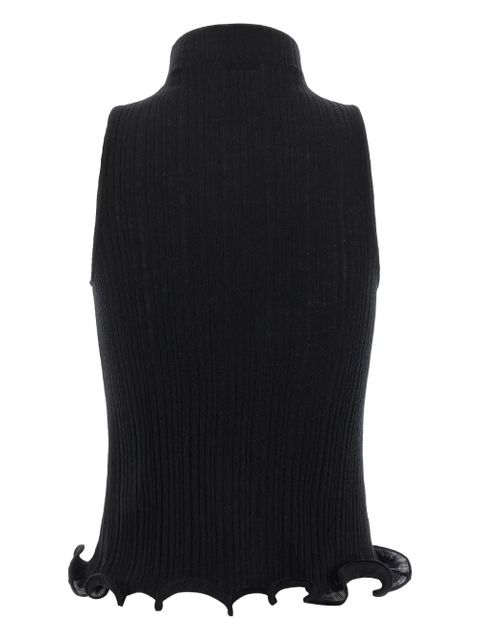 FENDI ruffled high-neck top - Black - zdjęcie produktu nr 2
