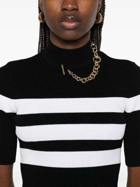 Jean Paul Gaultier striped knitted T-shirt - Black