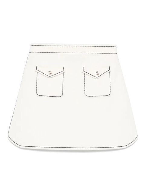 Maje organic cotton-blend straight skirt - Neutrals - zdjęcie produktu nr 1