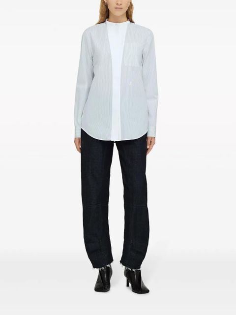 Jil Sander striped cotton shirt - White