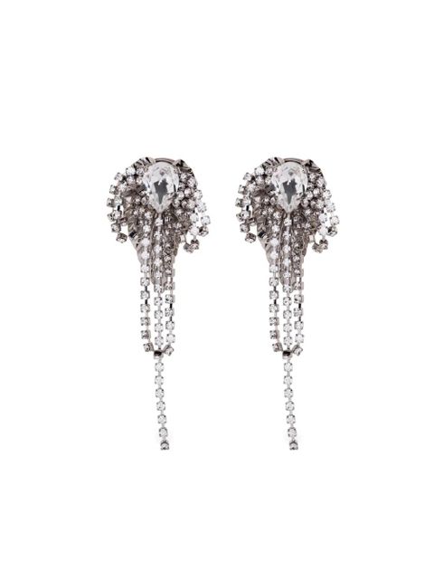 Alessandra Rich crystal-embellished fringed earrings - Silver - zdjęcie produktu nr 1