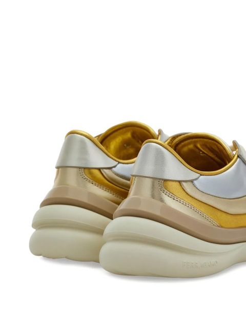 Ferragamo rainbow stripe sneakers - Gold