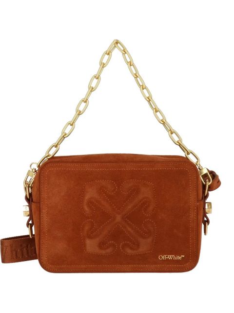 Off-White arrows-motif suede shoulder bag - Brown - zdjęcie produktu nr 1