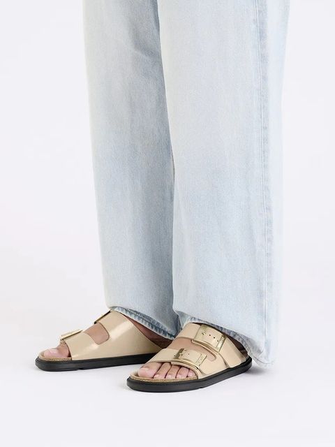 Birkenstock klapki skórzane Arizona Droplet Buckle