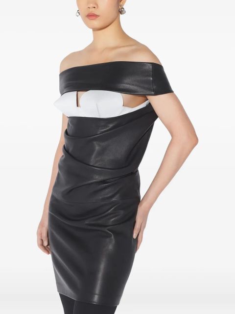 Jean Paul Gaultier leather mini dress - Black
