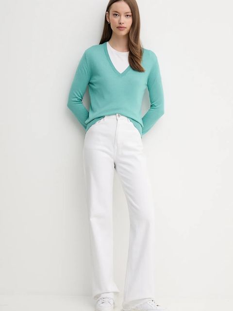 United Colors of Benetton sweter z domieszką jedwabiu - zdjęcie produktu nr 2