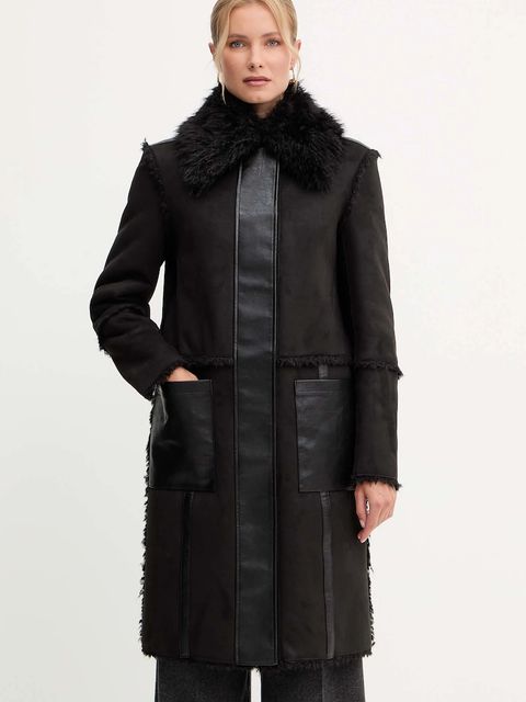 Patrizia Pepe płaszcz dwustronny kolor czarny 2O0179 E075 - zdjęcie produktu nr 1