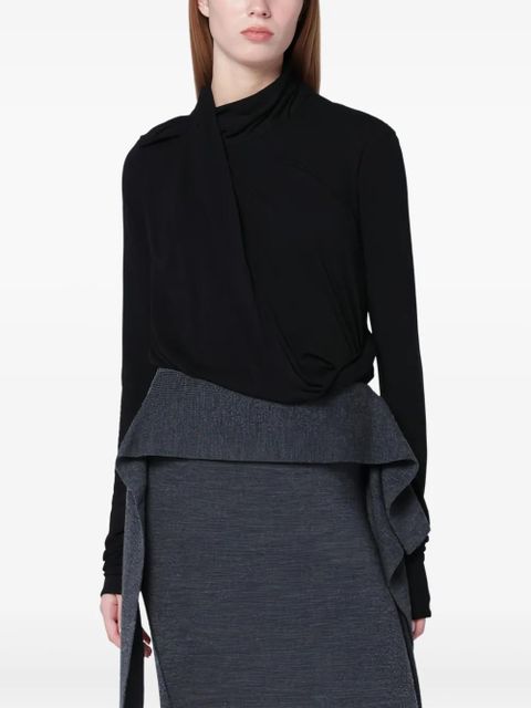 ENTIRE STUDIOS draped-collar blouse - Black - zdjęcie produktu nr 1