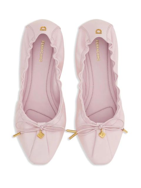 Ferragamo bow-detailing ballerina shoes - Pink