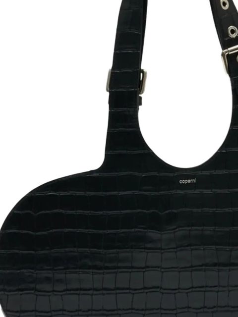 Coperni Croco heart tote shoulder bag - Black