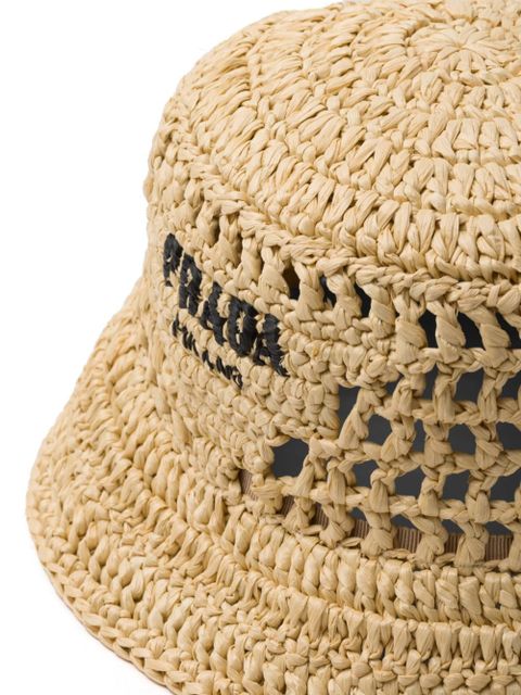 Prada woven straw hat - Neutrals