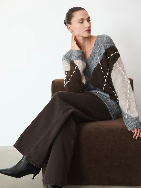 Medicine sweter z domieszką wełny damski kolor multicolor ciepły - zdjęcie produktu nr 1