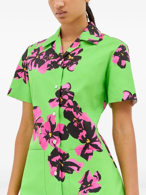 Miu Miu floral-print button-front dress - Green - zdjęcie produktu nr 1