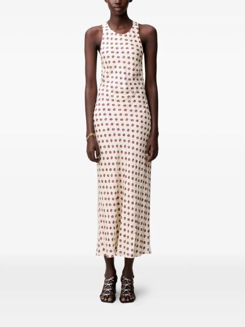 Claudie Pierlot criss-cross floral-print dress - Neutrals