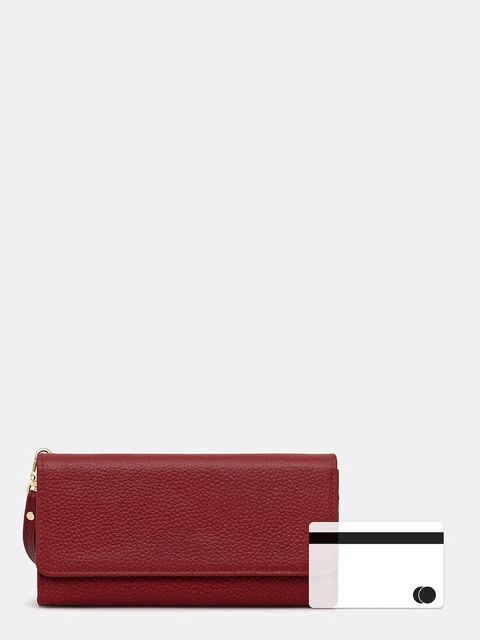 Answear.LAB portfel skórzany damski kolor czerwony