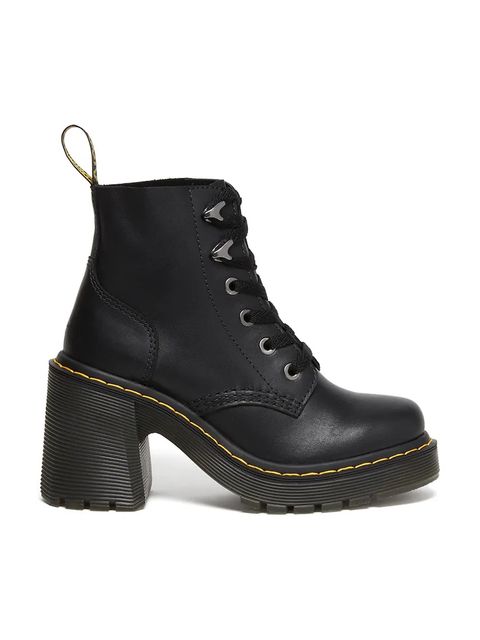 Dr. Martens botki skórzane Jesy damskie kolor czarny na słupku DM27613001 - zdjęcie produktu nr 1