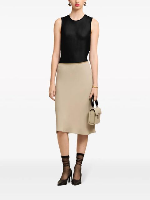 AMI Paris semi-sheer silk top - Black