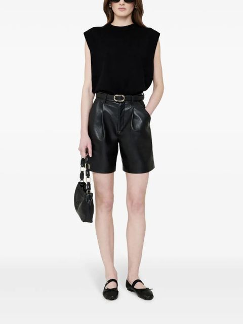 ANINE BING small Signature Link leather belt - Black