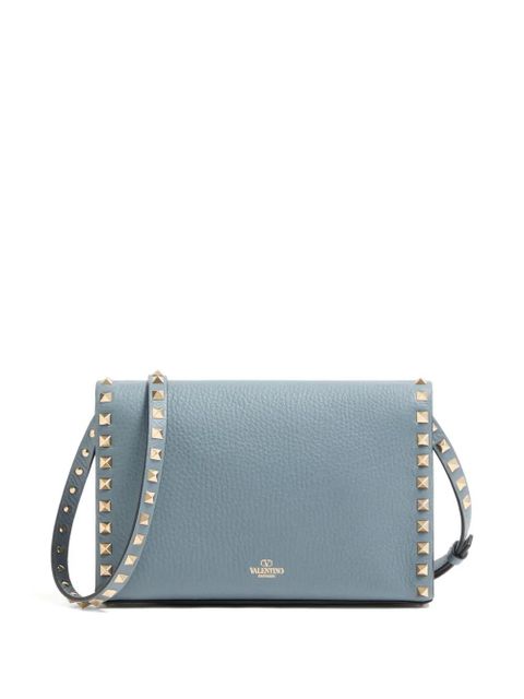 Valentino Garavani small Rockstud grained shoulder bag - Blue
