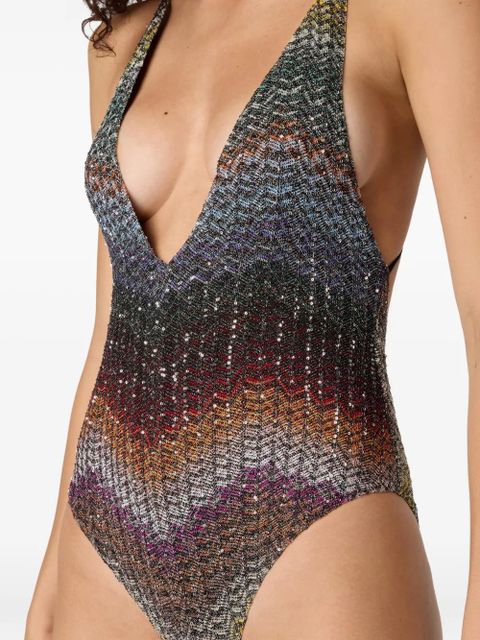 Missoni V-neck zigzag swimsuit - Grey - zdjęcie produktu nr 2