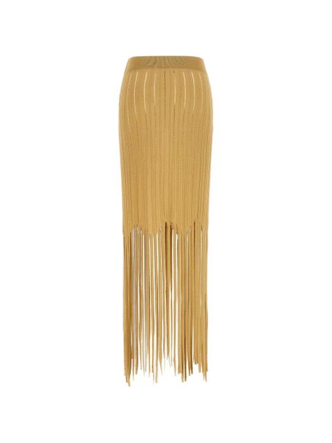 Balmain fringed midi skirt - Neutrals - zdjęcie produktu nr 2