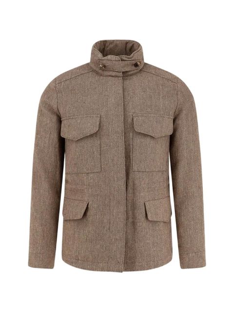 Loro Piana high-neck flap-pocket jacket - Brown - zdjęcie produktu nr 1