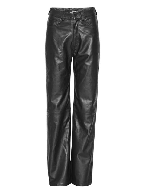 ROTATE BIRGER CHRISTENSEN straight leather trousers - Grey - zdjęcie produktu nr 1