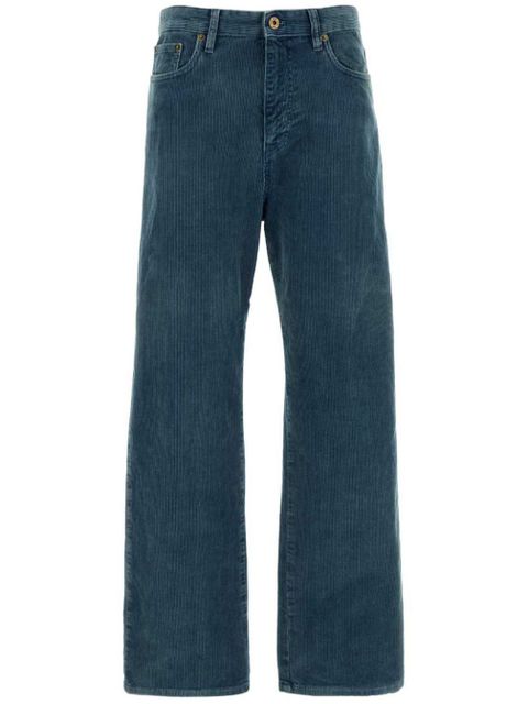 Miu Miu logo-patch trousers - Blue