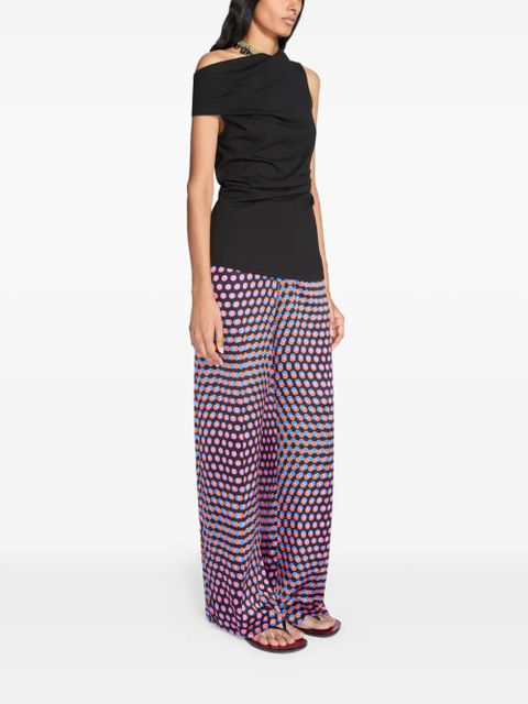 DRIES VAN NOTEN dotted silk trousers - Black