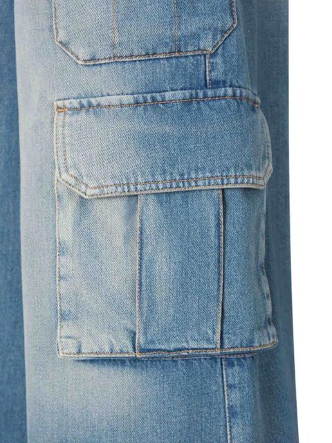 Off-White logo-embroidered cargo jeans - Blue