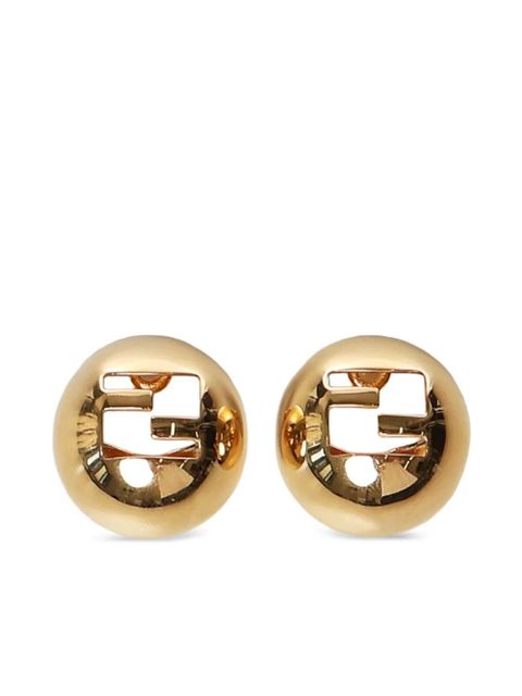FENDI logo-cut sphere earrings - Yellow - zdjęcie produktu nr 1