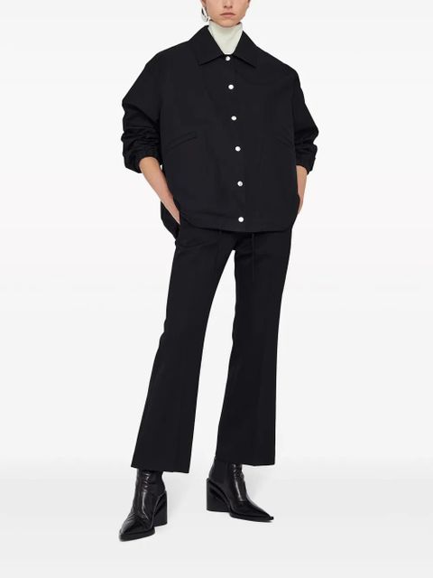 Jil Sander logo-print shirt jacket - Black