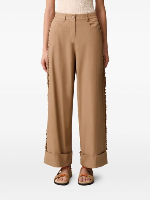 Claudie Pierlot ruffled palazzo pants - Neutrals
