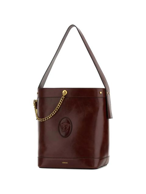 Versace Pivot leather bucket bag - Brown
