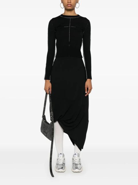 MM6 Maison Margiela contrast-stitching jumper - Black - zdjęcie produktu nr 2