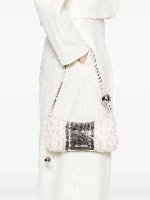 Jacquemus The Bisou Perle ball-embellished shoulder bag - Neutrals