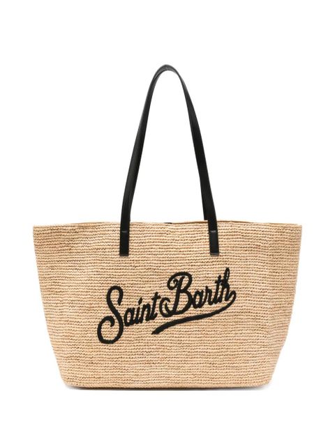 MC2 Saint Barth Raffia City logo-embroidered tote bag - Neutrals - zdjęcie produktu nr 1