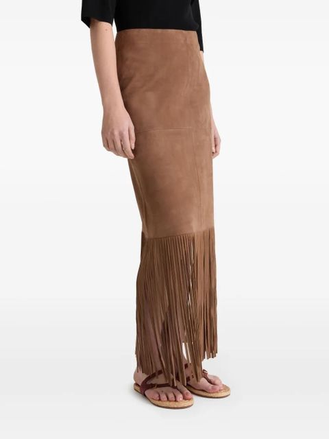 Yves Salomon leather skirt - Brown