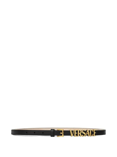Versace logo-print leather belt - Black - zdjęcie produktu nr 1