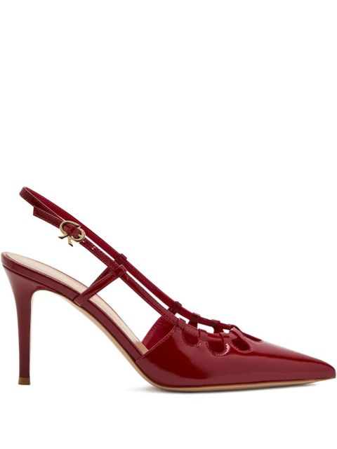 Gianvito Rossi cut-out patent slingback 85mm - Red - zdjęcie produktu nr 1
