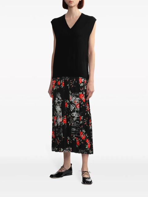 Simone Rocha V-neck sleeveless midi dress - Black