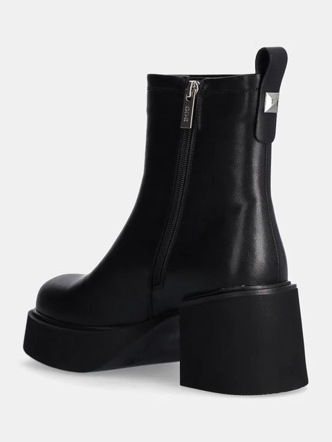 GOE botki skórzane damskie kolor czarny na słupku OO2N4161 BLACK